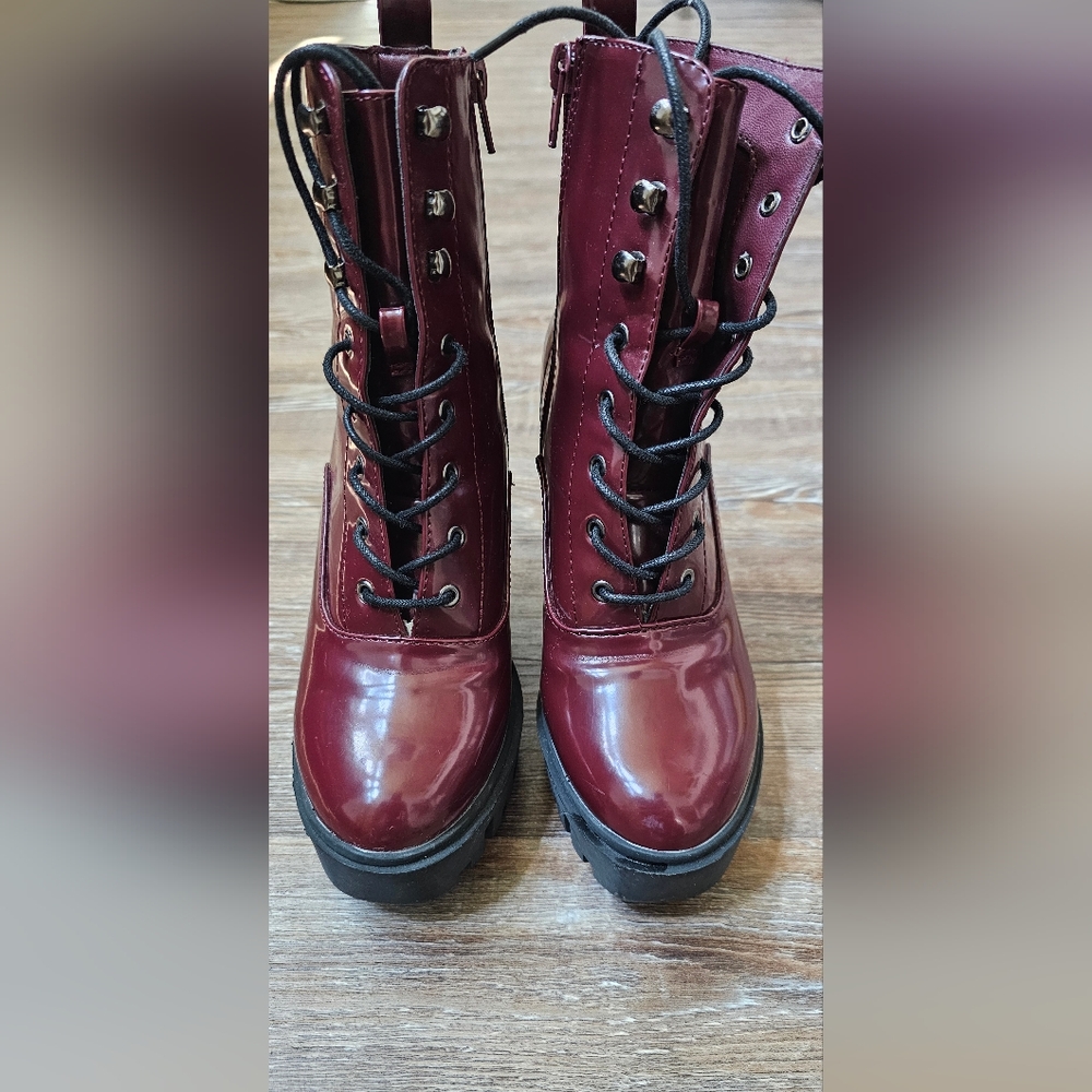 Forever 21 Dark Red Combat Boots